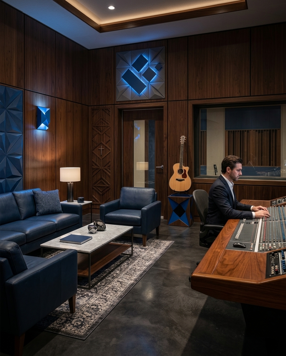 Premium Bluehouse studio and label environment