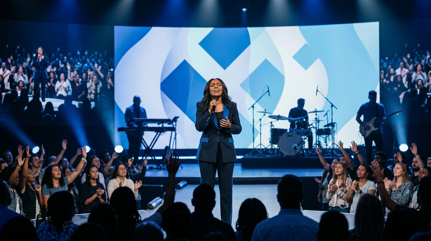 Christian music performance with premium stage lighting