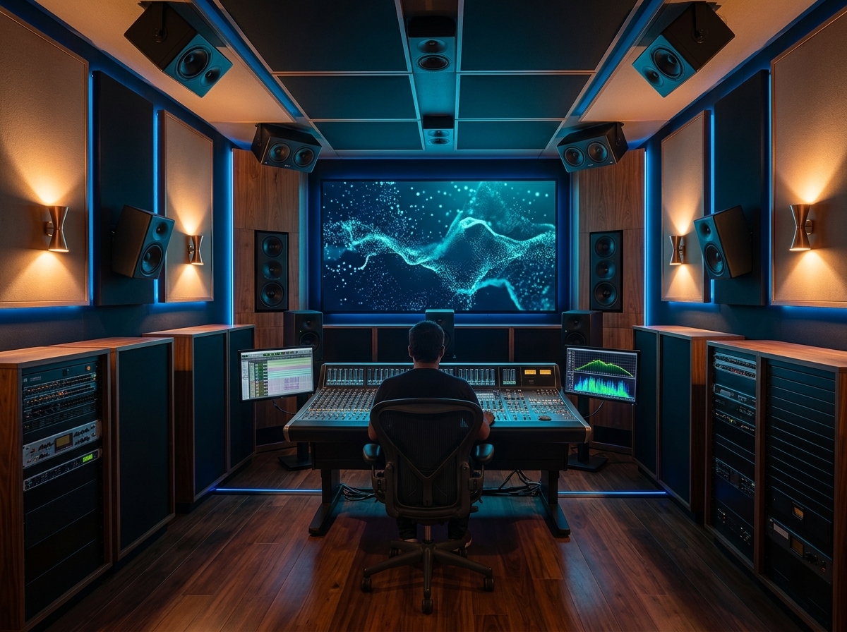Dolby Atmos certified studio production environment
